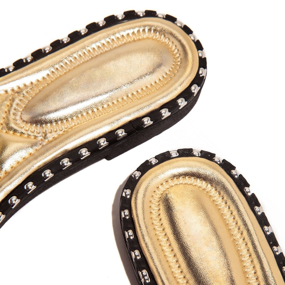 HP💃 Jeweled Open Toe Slide Flat Sandal Flip Flops - Picture 4 of 4